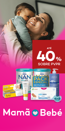 Campanha Beb&eacute; e Mam&atilde; com destaque promocional de at&eacute; 40% sobre pre&ccedil;o de Venda ao P&uacute;blico Recomendado